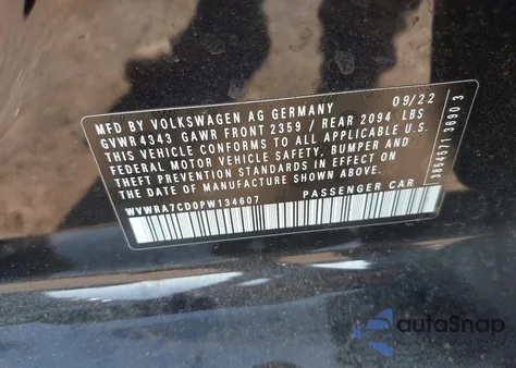 2023 Volkswagen Golf Gti 2.0T Se z USA, uszkodzony, nr VIN WVWRA7CD0PW134607